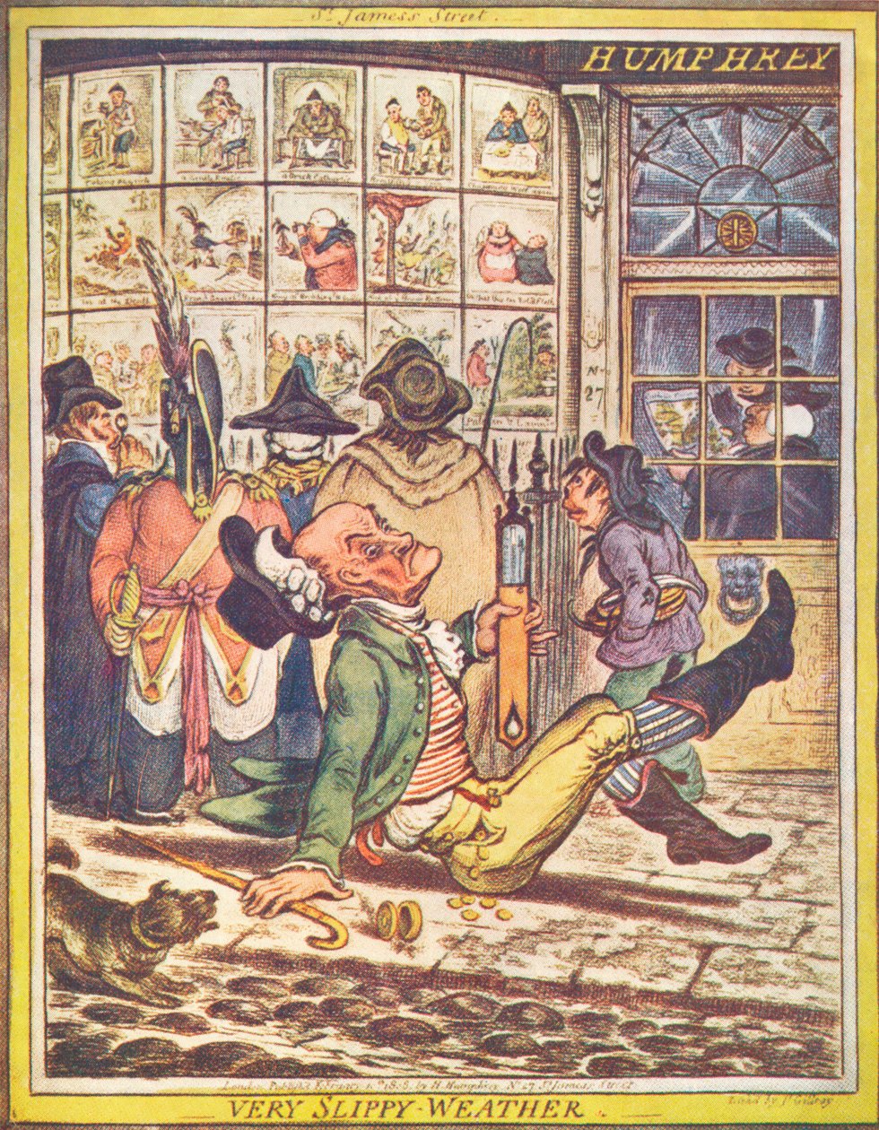 Clima Muito Escorregadio, 1808 de James Gillray