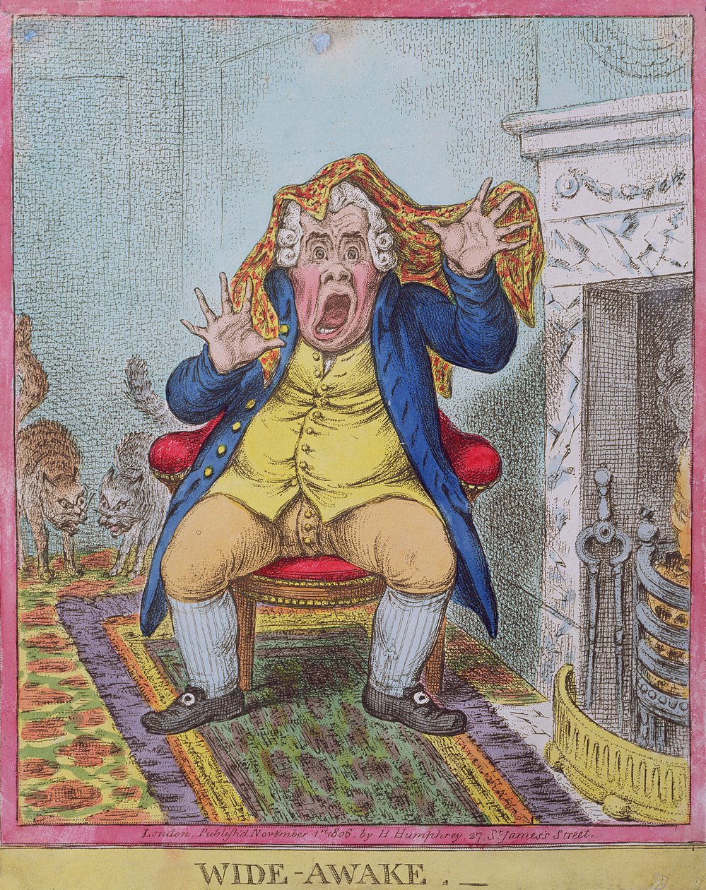 Wide Awake, publicado por Hannah Humphrey em 1806 (gravura à mão colorida) (ver também 189788) de James Gillray
