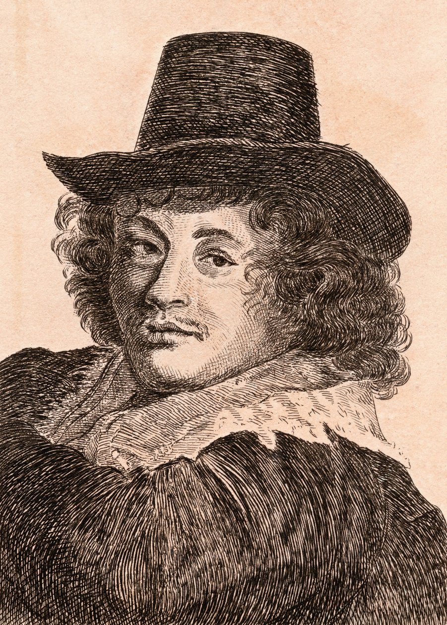 Frans Hals, ilustração de &39;75 retratos de pintores célebres de originais autênticos &39;, publicado em 1817, Londres de James Girtin