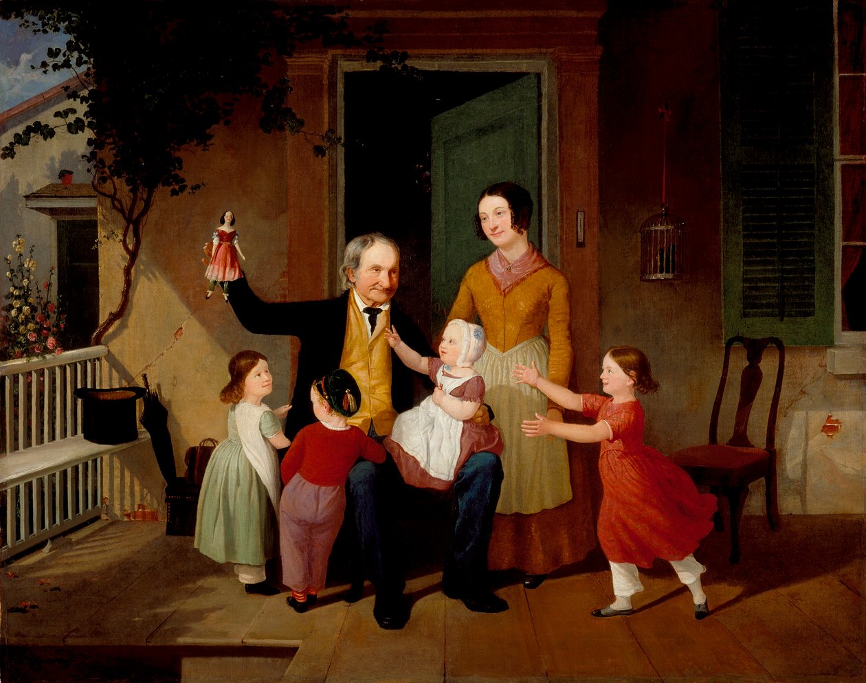 Uma visita do avô, c.1850 de James Goodwin Clonney