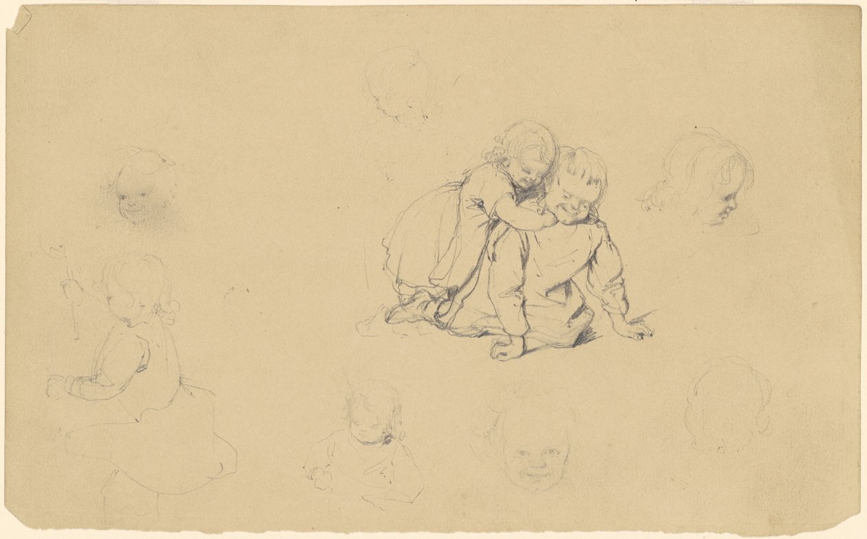 Estudos de Crianças Brincando de James Goodwyn Clonney