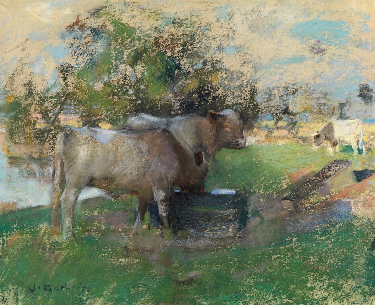 Pastagem (pastel sobre papel) de James Guthrie