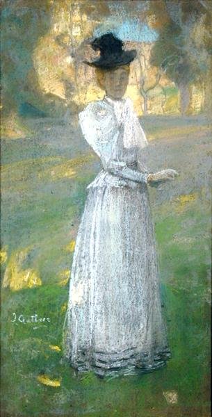 A Caminhada da Manhã (pastel sobre papel) de James Guthrie