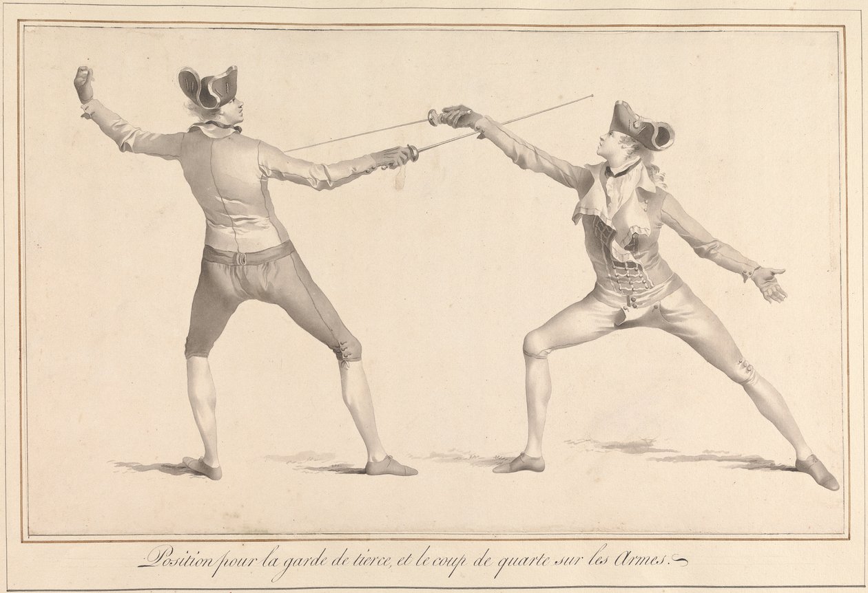 Posição para a Guarda de Tierce, e o Pontapé de Quarto de Armas de James Gwin