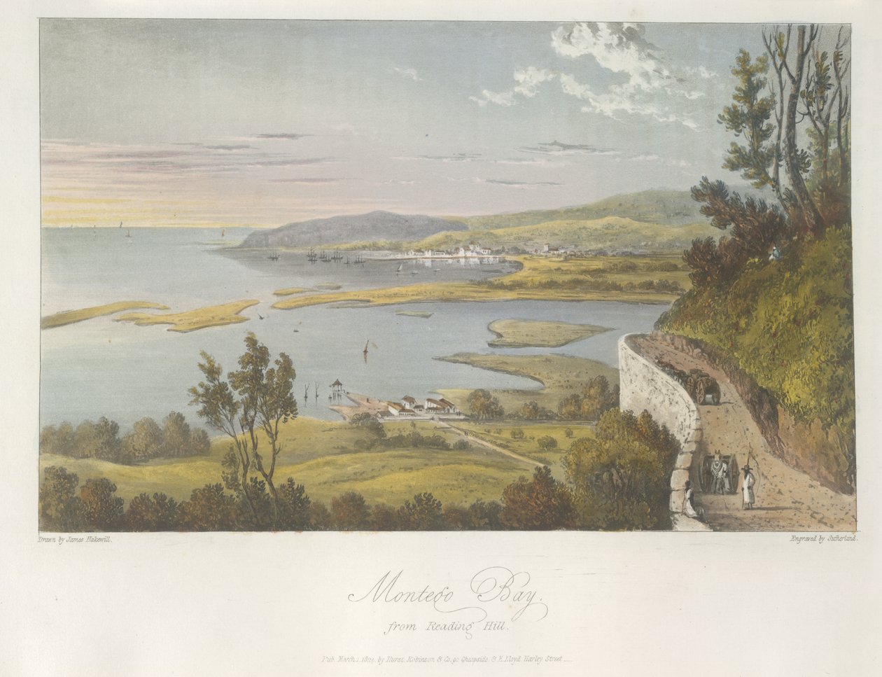 Vista de Montego Bay de Reading Hill, ilustração de 