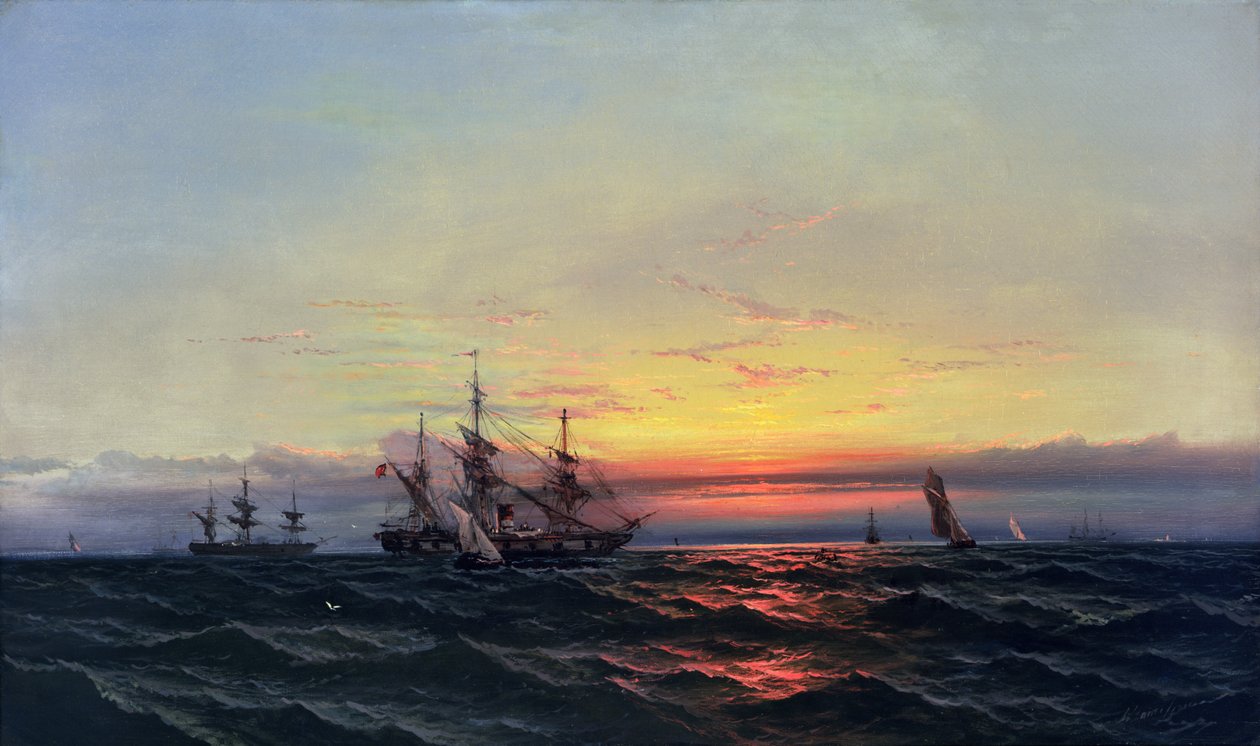 Da vela ao vapor (óleo sobre tela) de James Hamilton