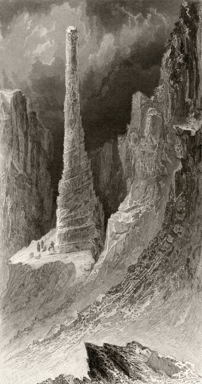 O Monumento de Tennyson, gravado por J. McGoffin, de &39;Explorações Árticas nos Anos 1853, 54, 55&39;, Volume I, pelo Doutor Elisha Kent Kane (1820-57) publicou Filadélfia, 1856 de James Hamilton
