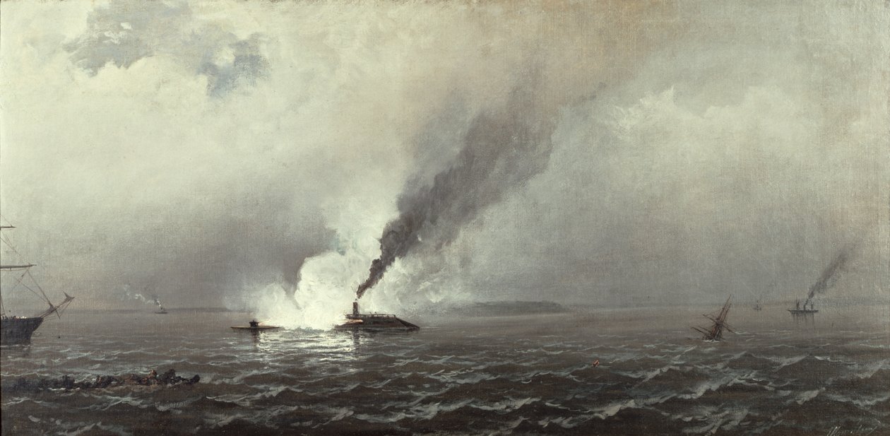 O Monitor e o Merrimac, 1874-75 de James Hamilton