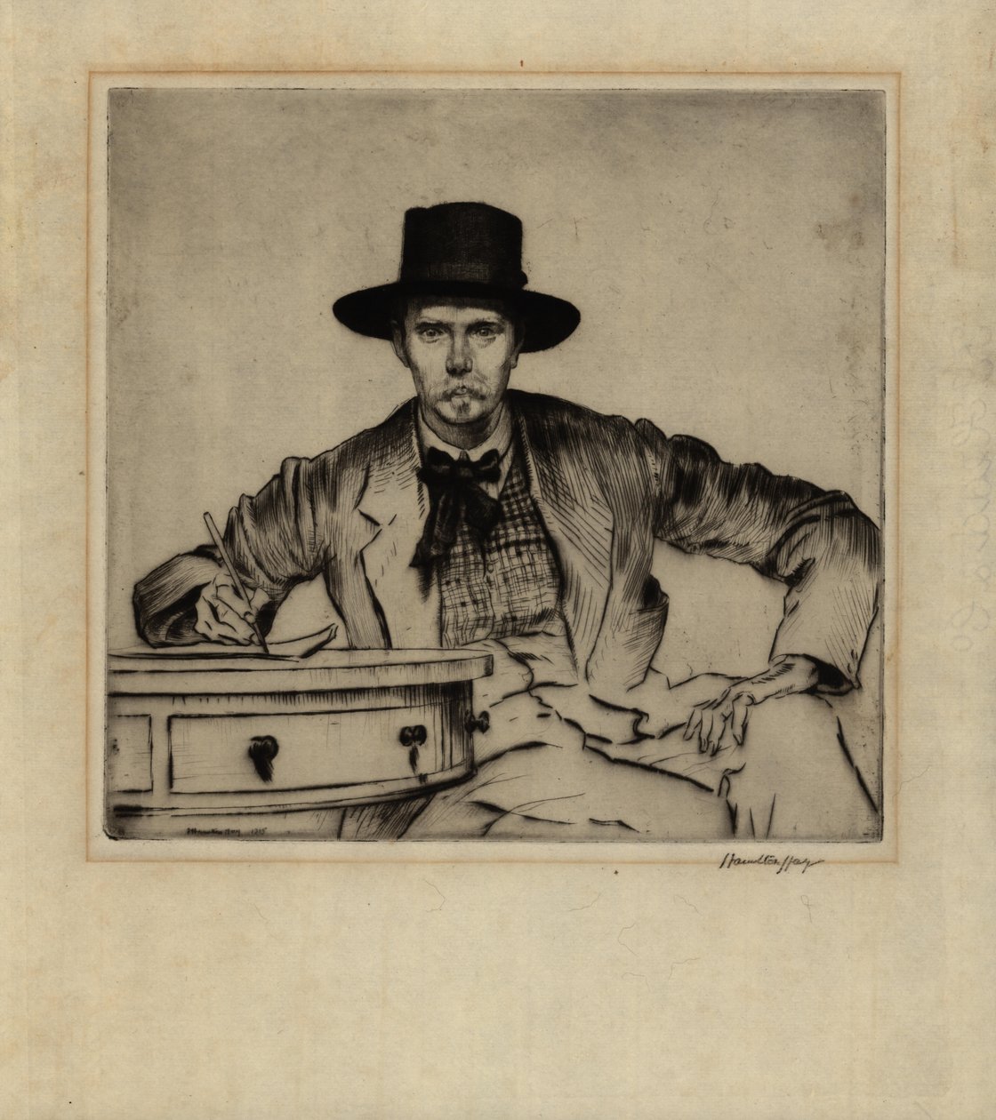 Retrato do gravador J. Hamilton Hay, 1915 (drypoint gravura) de James Hamilton Hay