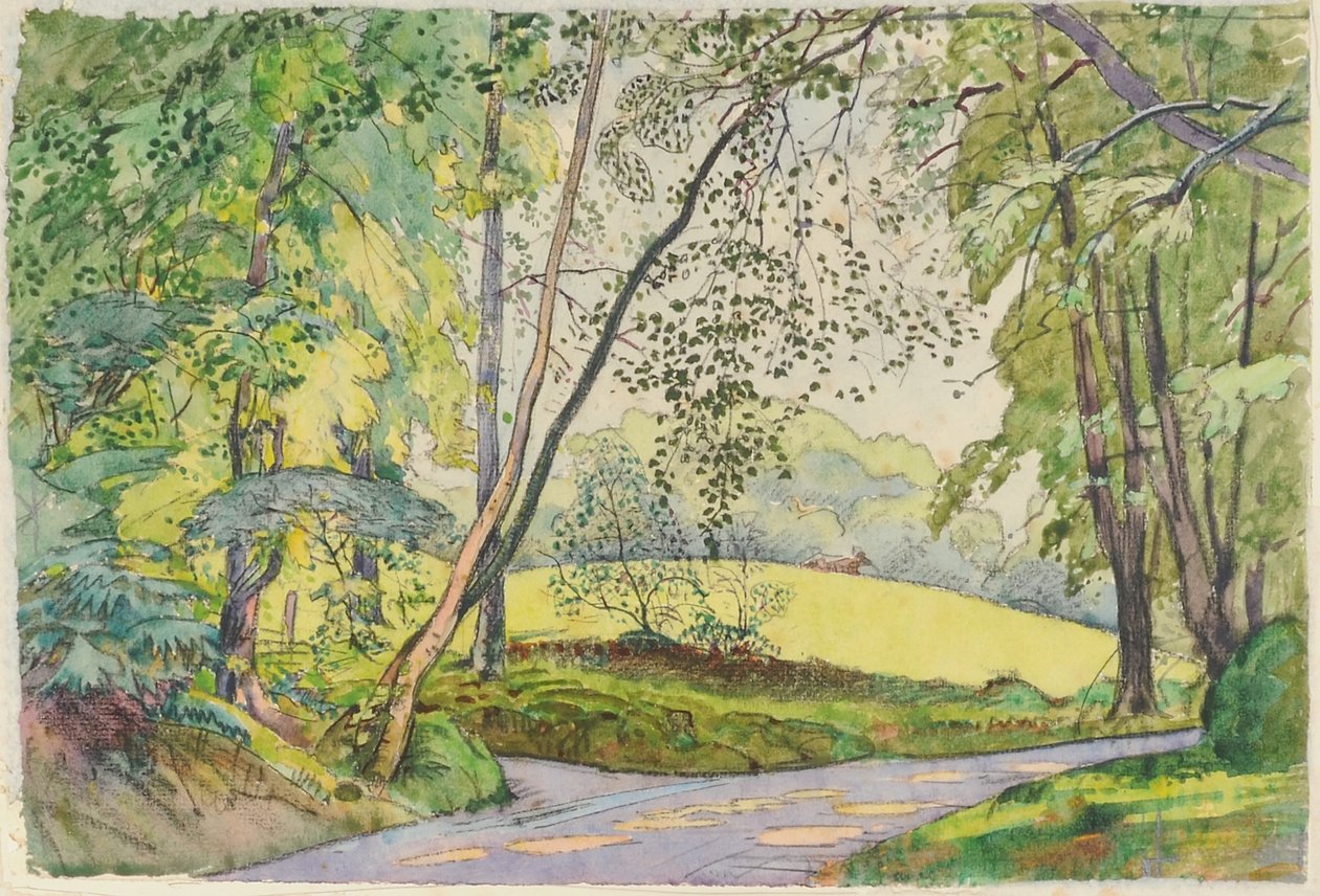 Através das árvores, 1910-15 (wc no papel) de James Hamilton Hay