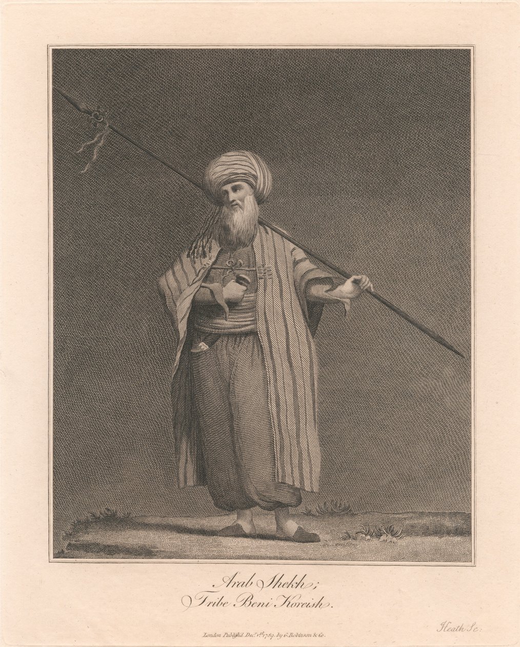 Sheikh árabe, tribo dos Beni Koreish de James Heath