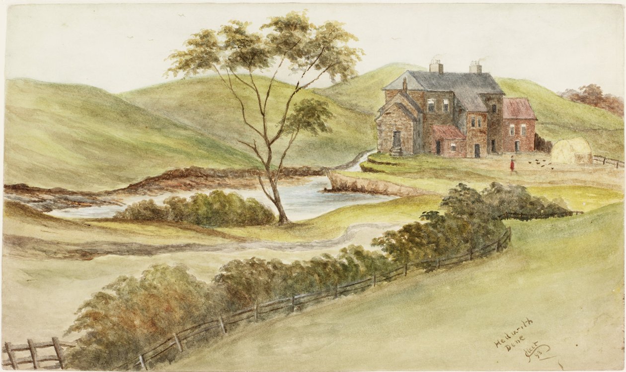 Hedworth Dene (aguarela e bodycolour e tinta no papel) de James Henry Cleet
