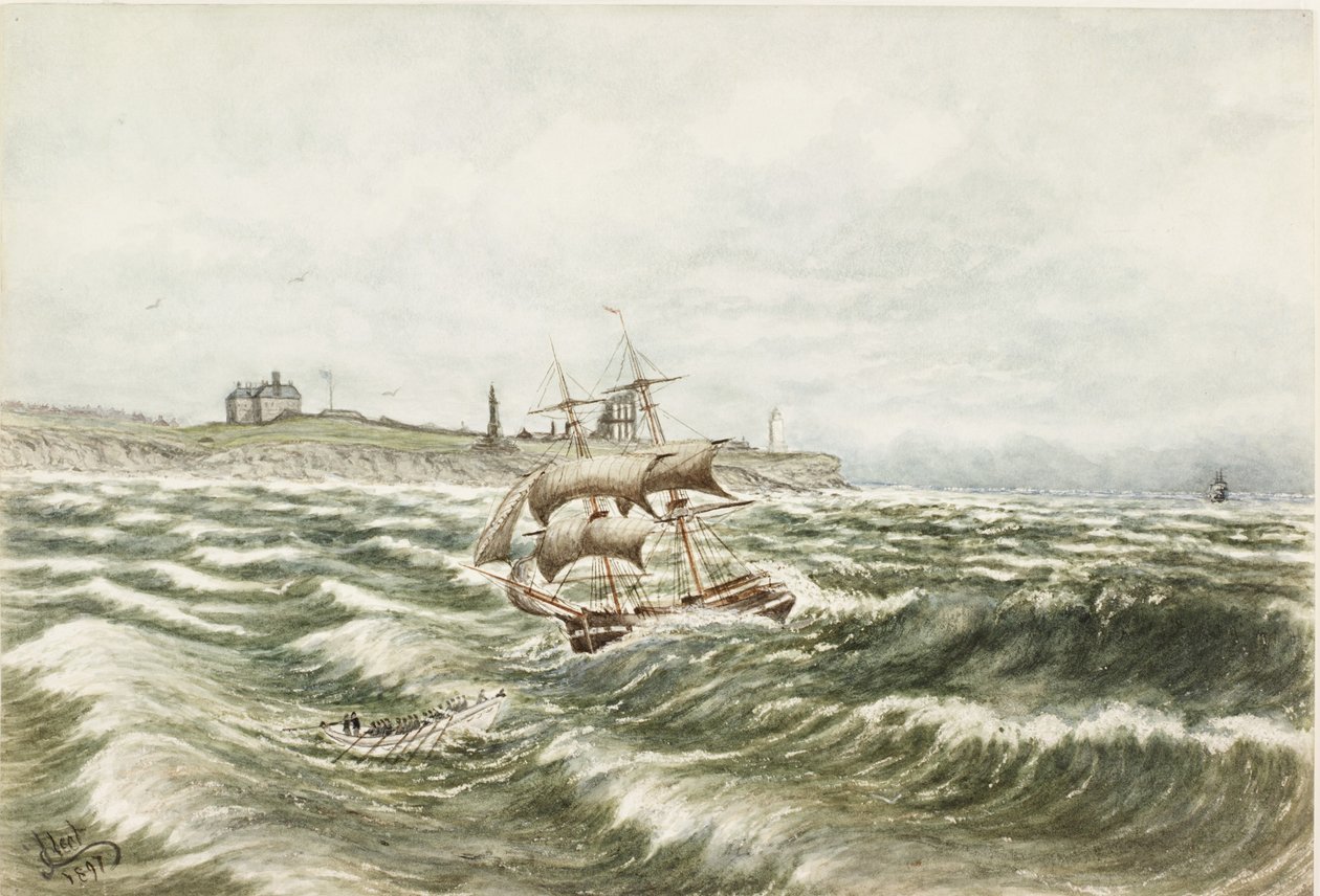 Resgatar Tynemouth (aquarela e bodycolour no papel) de James Henry Cleet