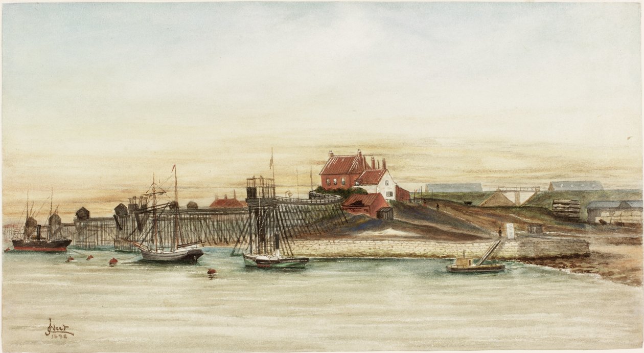 Whitehill Point on the Tyne (aguarela e bodycolour no papel) de James Henry Cleet
