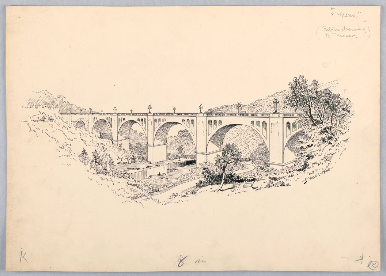A Bridge, Design for Washington Board of Trade Dinner, 13 de maio de 1908 de James Henry Moser
