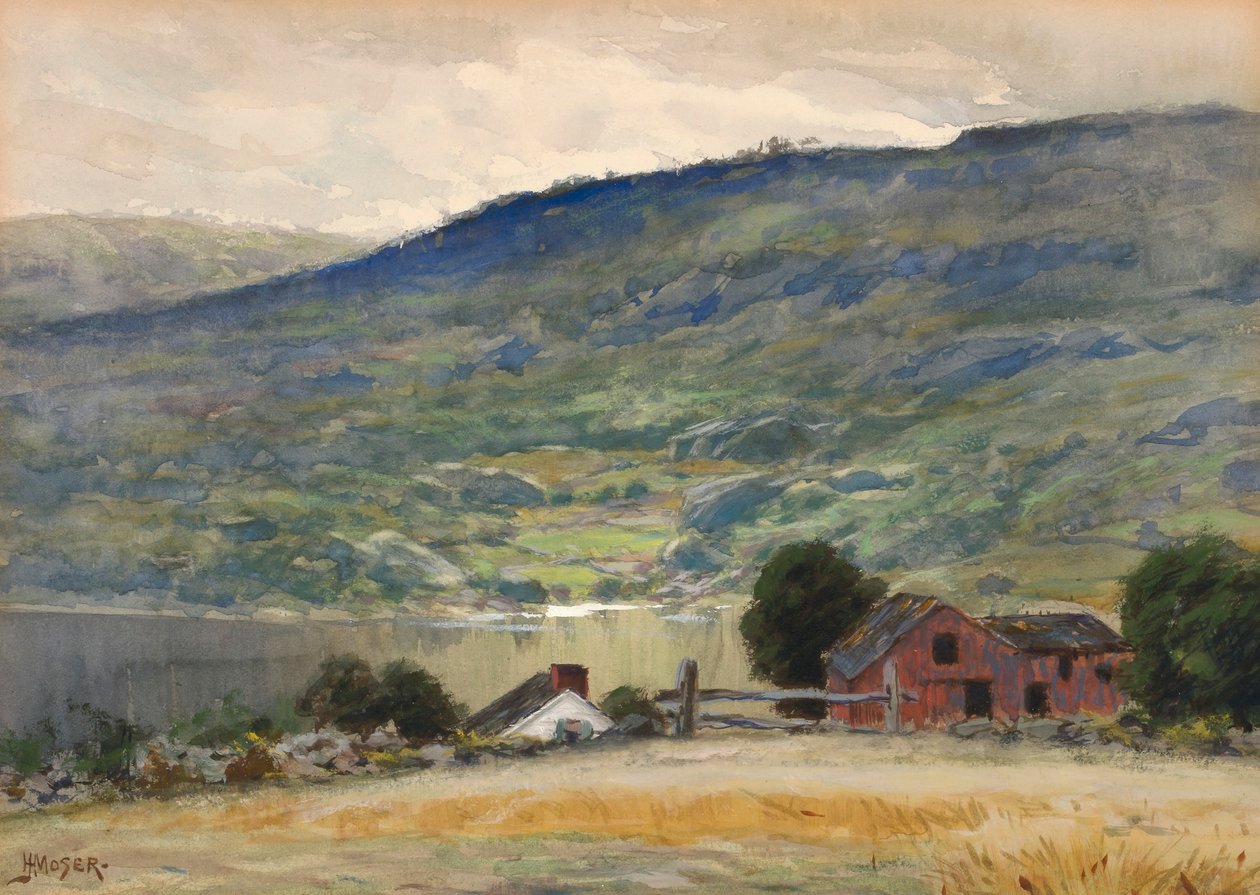 Colina e lago de James Henry Moser