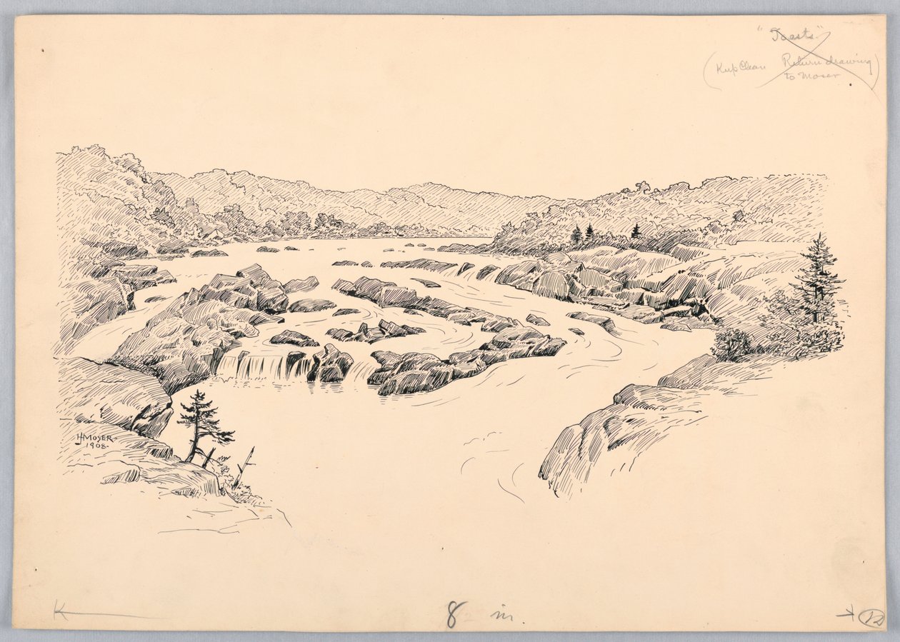 River Rapids, Design para Washington Board of Trade Dinner, 13 de maio de 1908 de James Henry Moser