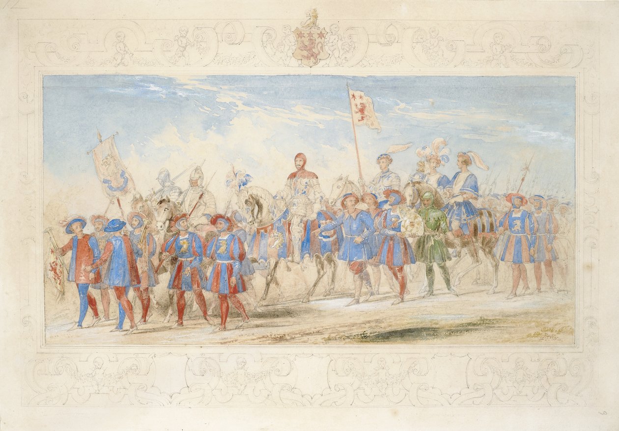 James Oglivie Fairlie Esq., Cavaleiro do Leão de Ouro, 1839 (lápis, wc e guache sobre papel) de James Henry Nixon