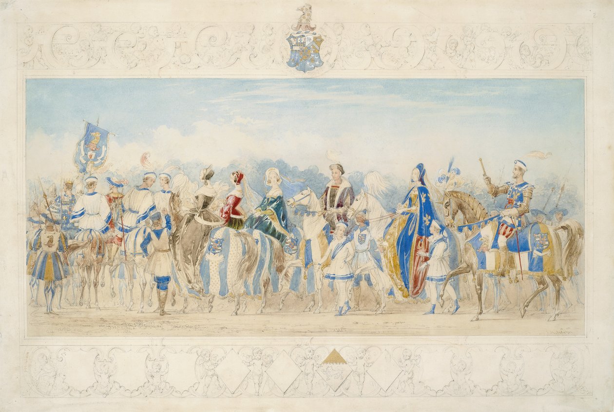 Sir Charles Montelieu Lamb, Cavaleiro-Marechal das Listas, 1939 (lápis, wc, guache e tinta dourada sobre papel) de James Henry Nixon