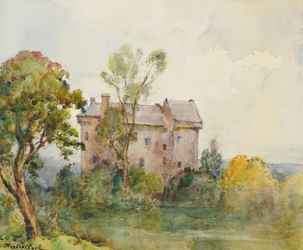 Castelo Claypotts (aquarela) de James Herbet Snell