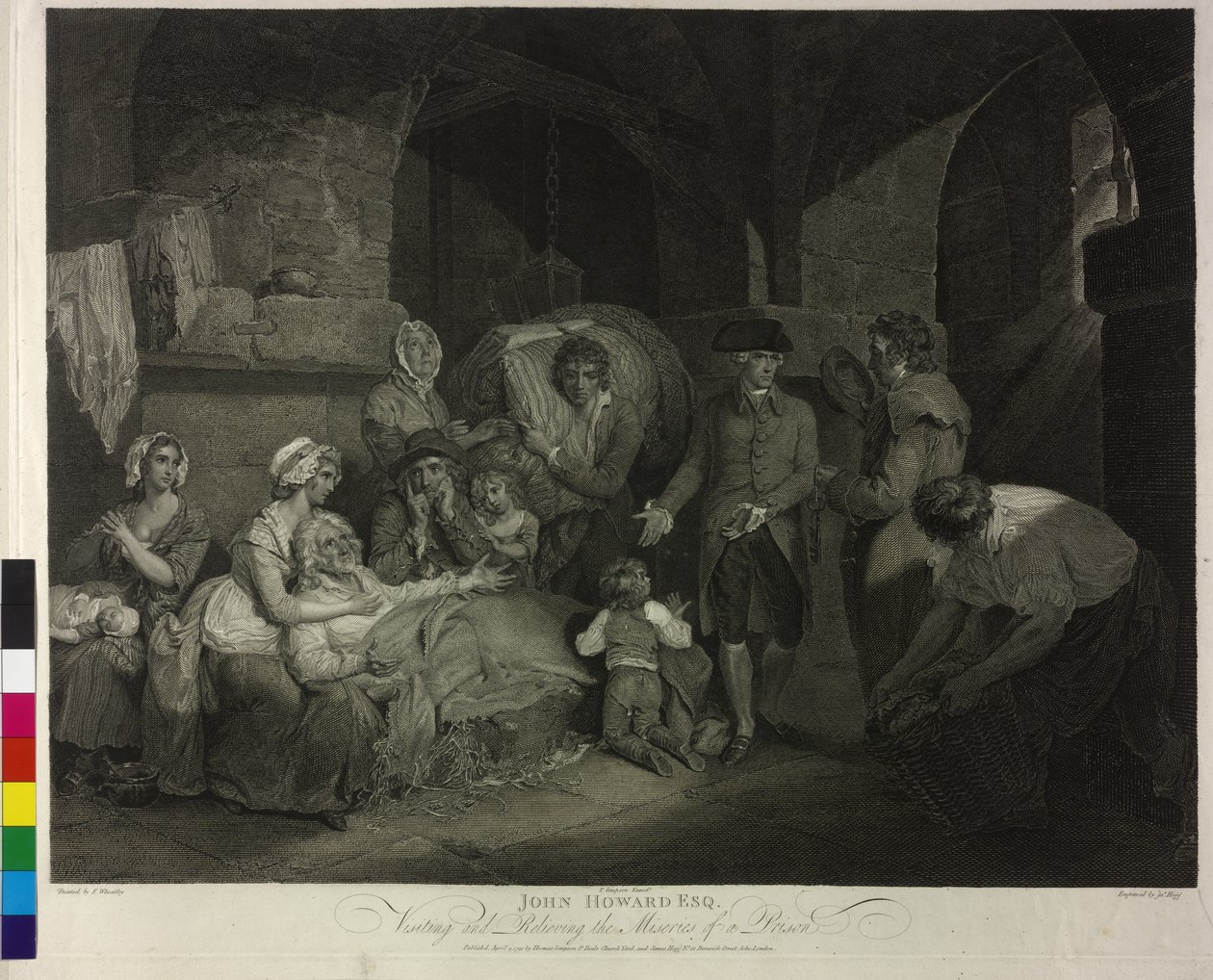 John Howard durante a visita a uma prisão de James Hogg