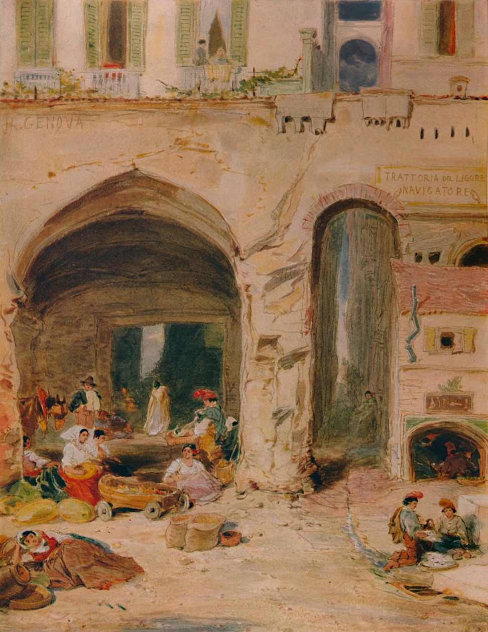 Um pátio em Gênova, c1850, 1935 de James Holland
