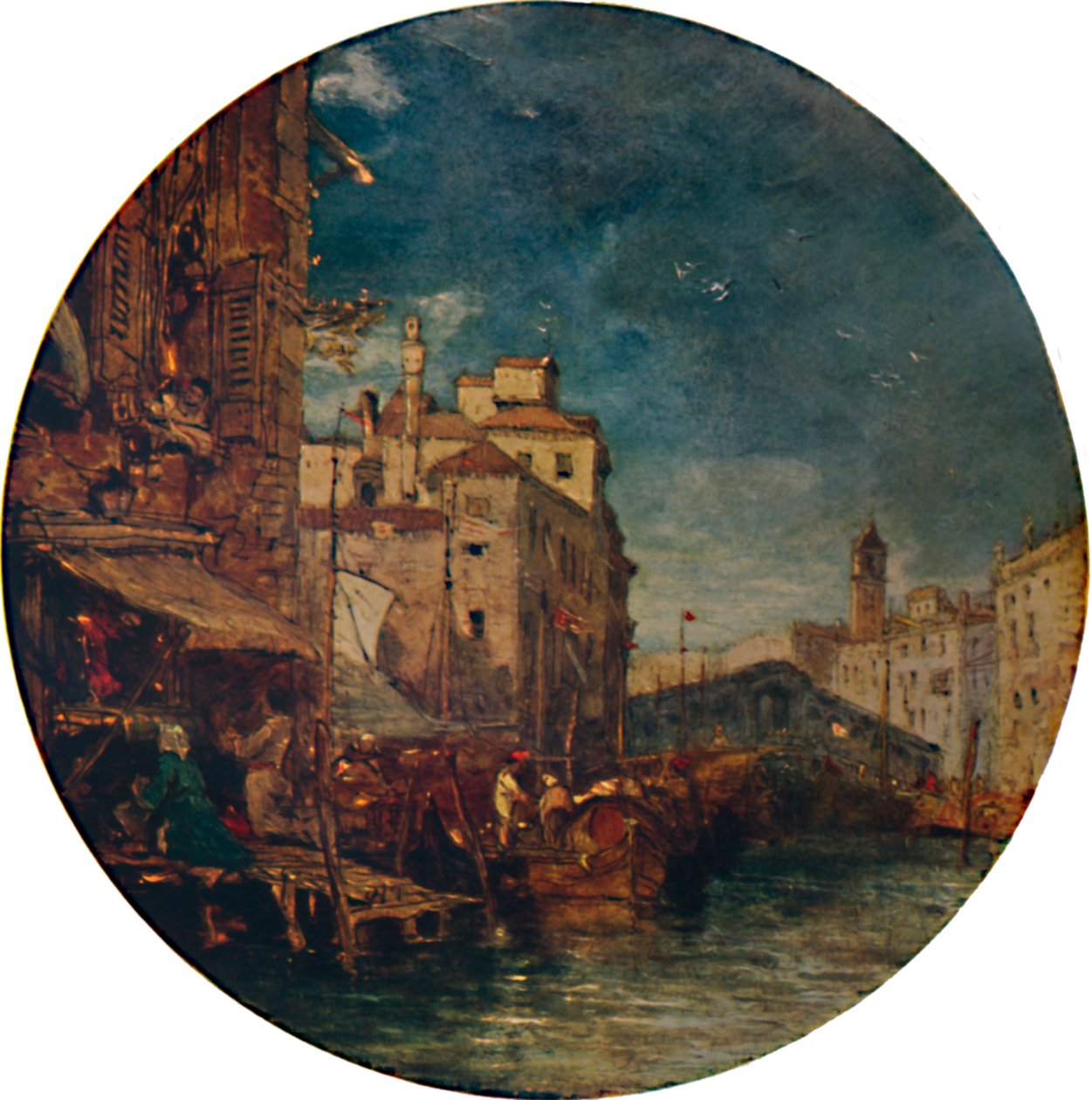 Uma vista sobre o Grande Canal, Veneza, com o Rialto à distância, c1850, 1935 de James Holland