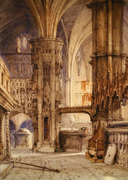 A Catedral de Auch (aguarela sobre papel) de James Holland
