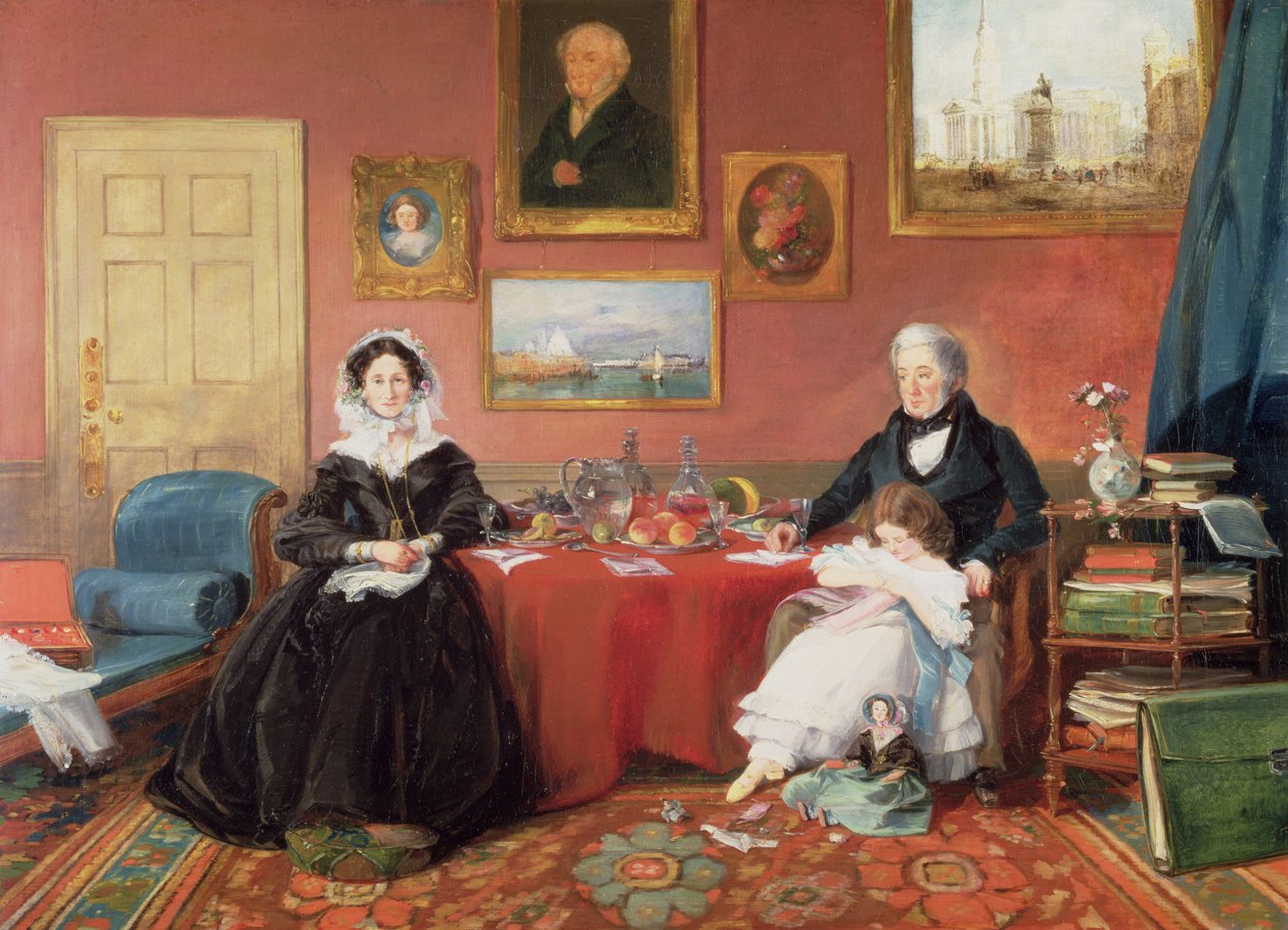 A família Langford em sua sala de visitas, 1841 de James Holland