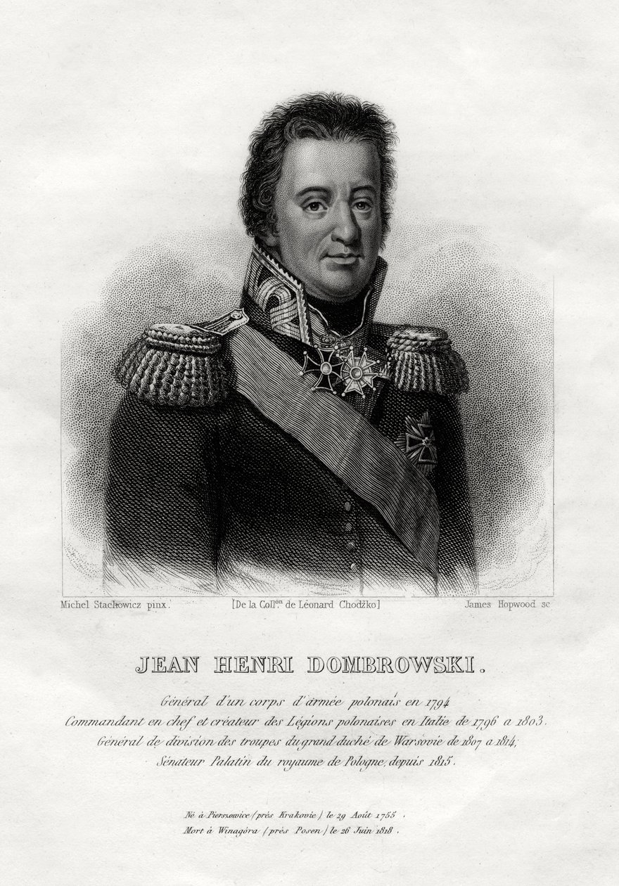 Jean Henri Dombrowski, soldado militar polonês, 1845 de James Hopwood