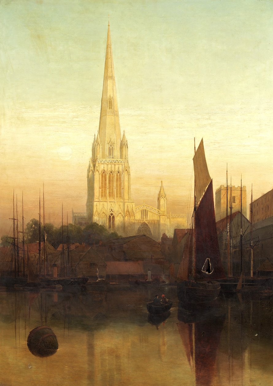St Mary Redcliffe, Bristol, possivelmente 1886 (óleo sobre tela) de James Jackson Curnock