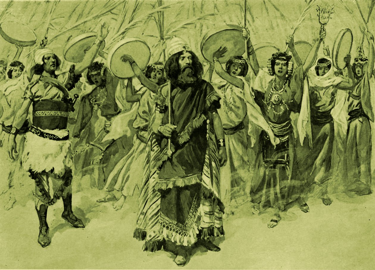 Festas em homenagem a David, da Tissot -Bible de James Jacques Joseph (after) Tissot