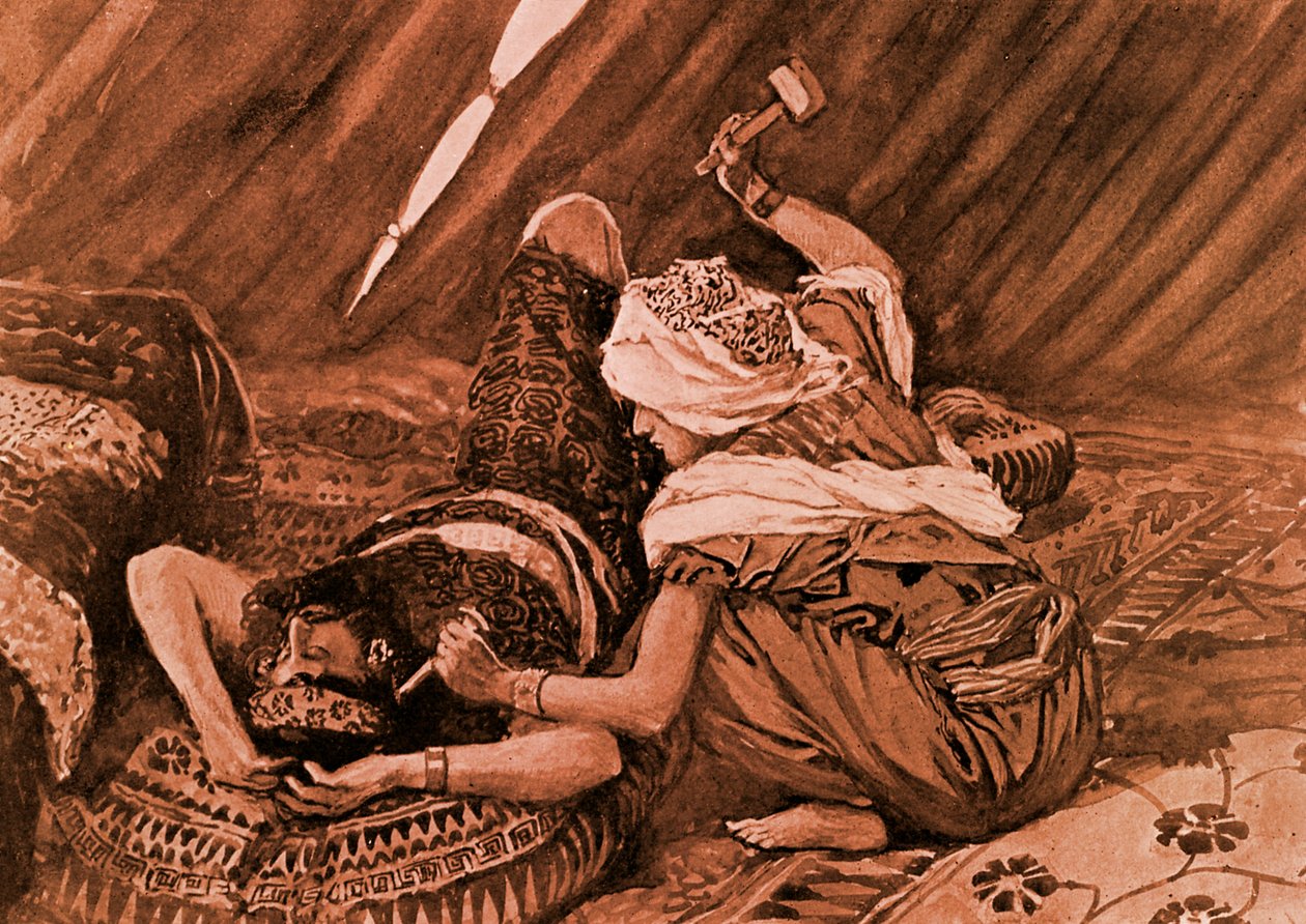 Jael feriu Sísera e matou-o" de J. James Tissot de James Jacques Joseph (after) Tissot