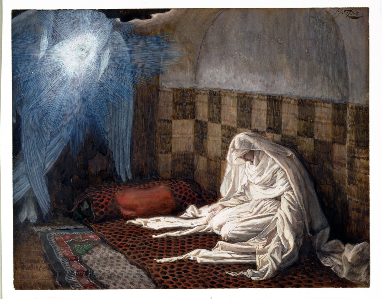 Anunciação, ilustração para A Vida de Cristo, c.1886-96 (guache sobre papelão) de James Jacques Joseph Tissot