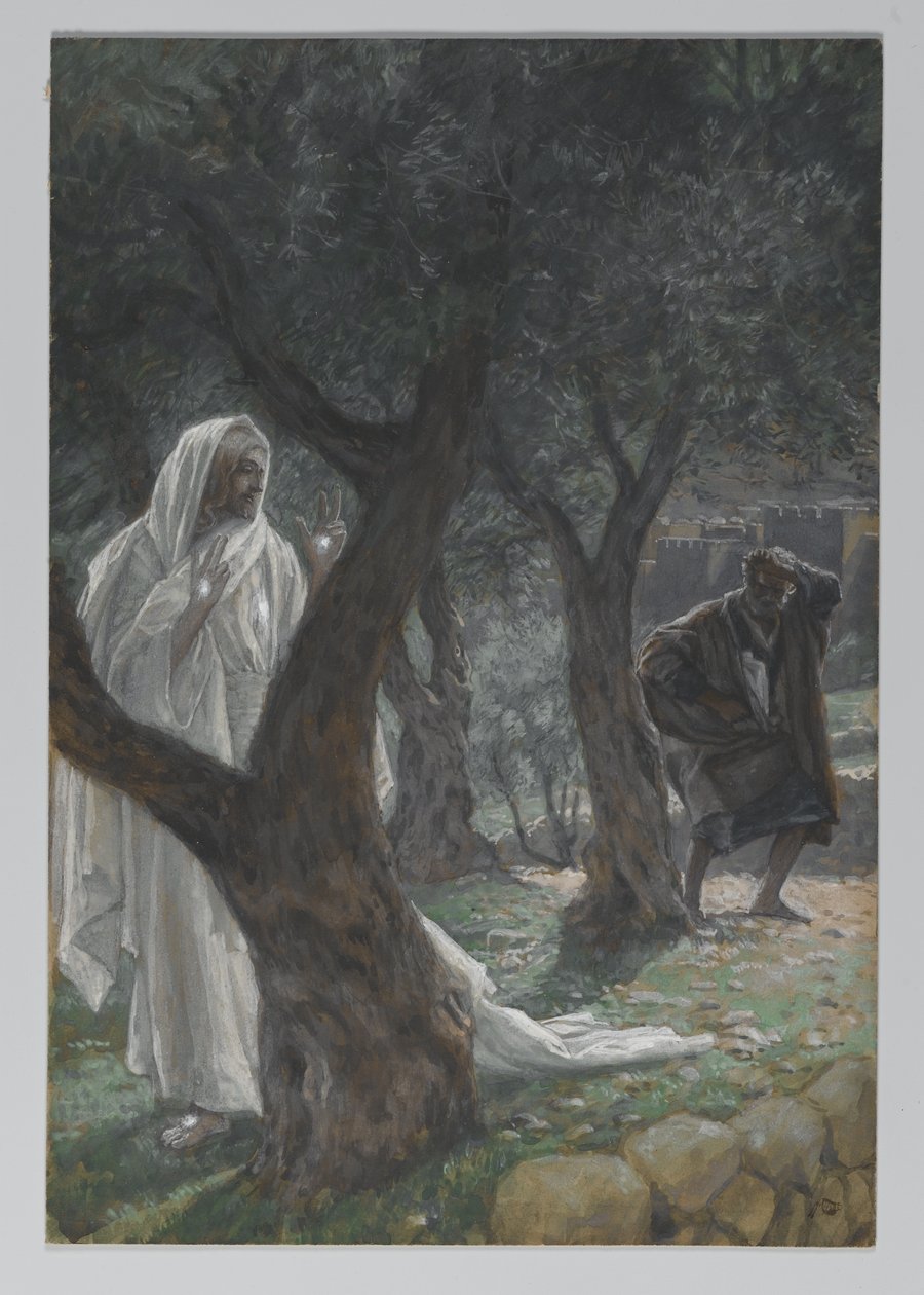 Aparição de Nosso Senhor a São Pedro, ilustração da Vida de Nosso Senhor Jesus Cristo, 1886-94 (wc sobre grafite sobre papel) de James Jacques Joseph Tissot