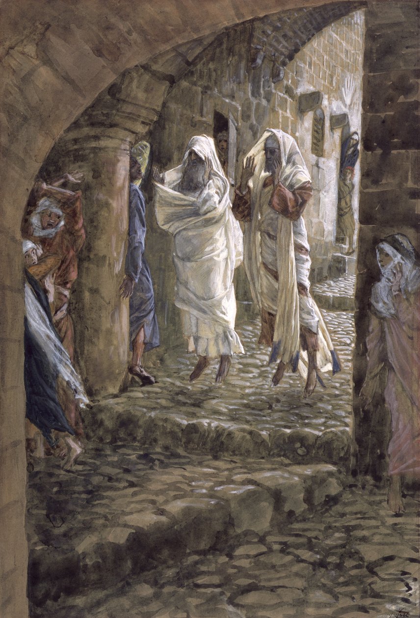 Aparições dos Mortos nas Ruas de Jerusalém, ilustração para A Vida de Cristo, c.1886-94 (wc e guache sobre papelão) de James Jacques Joseph Tissot