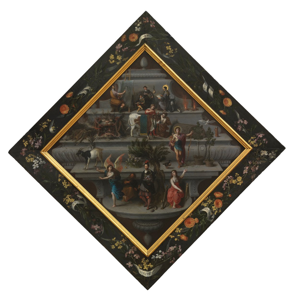 Blazon das Câmaras da Retórica "De Violieren" (óleo sobre painel) de James Jacques Joseph Tissot