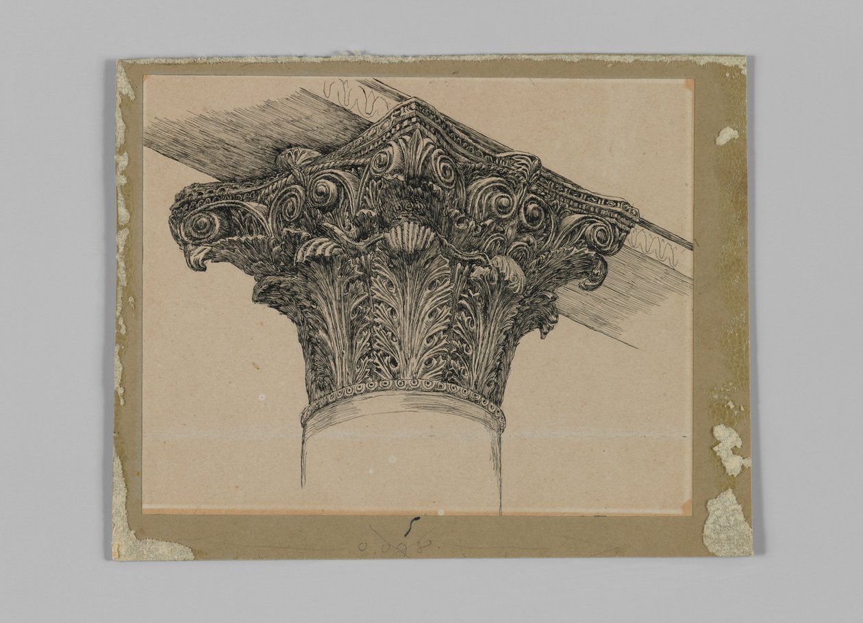 Capital da Mesquita de El-Aksa, ilustração da Vida de Nosso Senhor Jesus Cristo (tinta sobre papel) de James Jacques Joseph Tissot