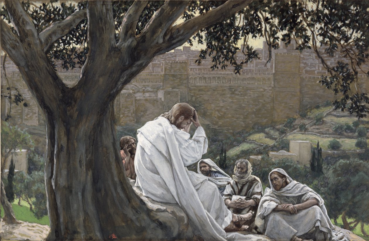 Cristo Predizendo a Destruição do Templo, ilustração para A Vida de Cristo, c.1886-94 (wc e guache sobre papelão) de James Jacques Joseph Tissot