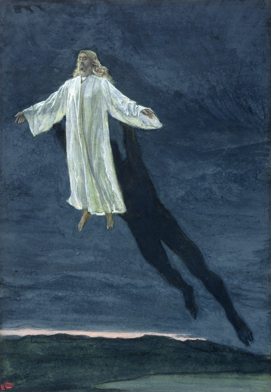 Cristo Levado para a Montanha Alta, ilustração para A Vida de Cristo, c.1886-94 (wc e guache no cartão) de James Jacques Joseph Tissot