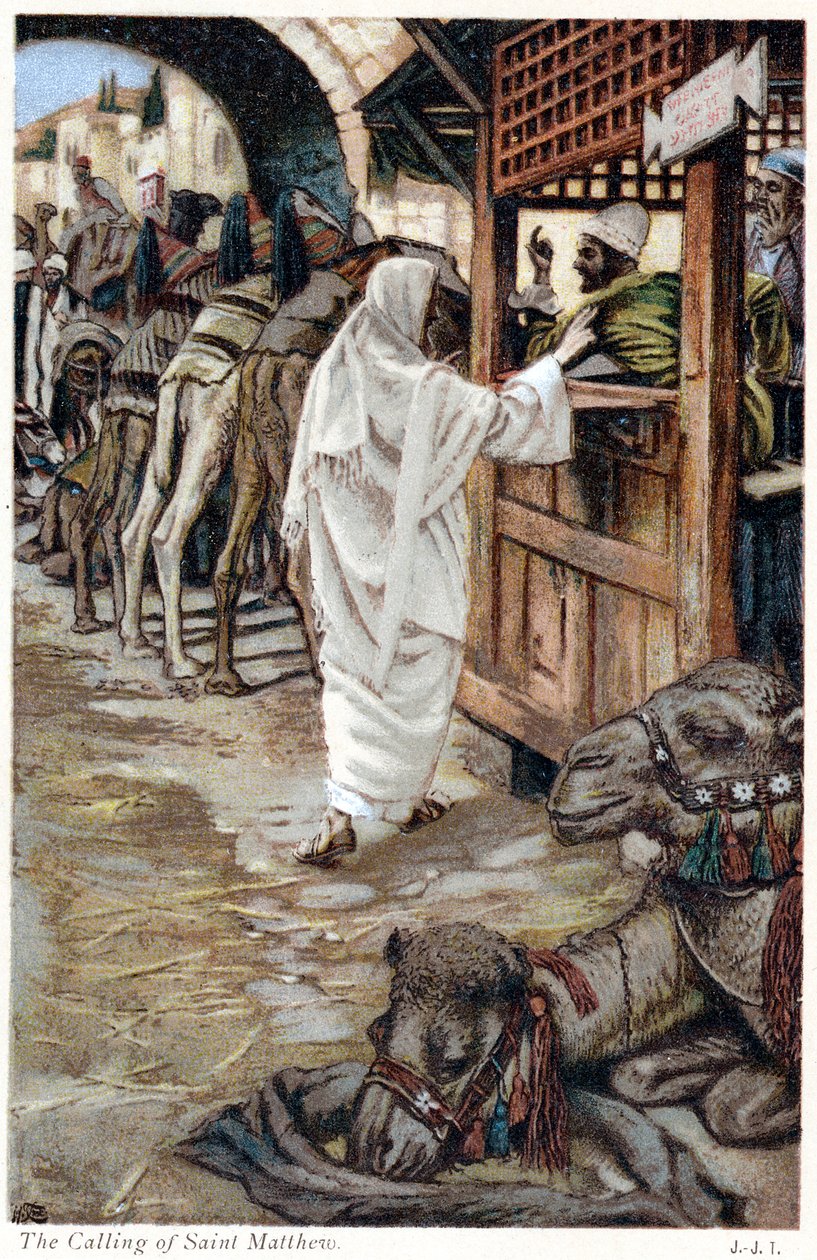 Cristo chamando Mateus, o cobrador de impostos, c1890 de James Jacques Joseph Tissot