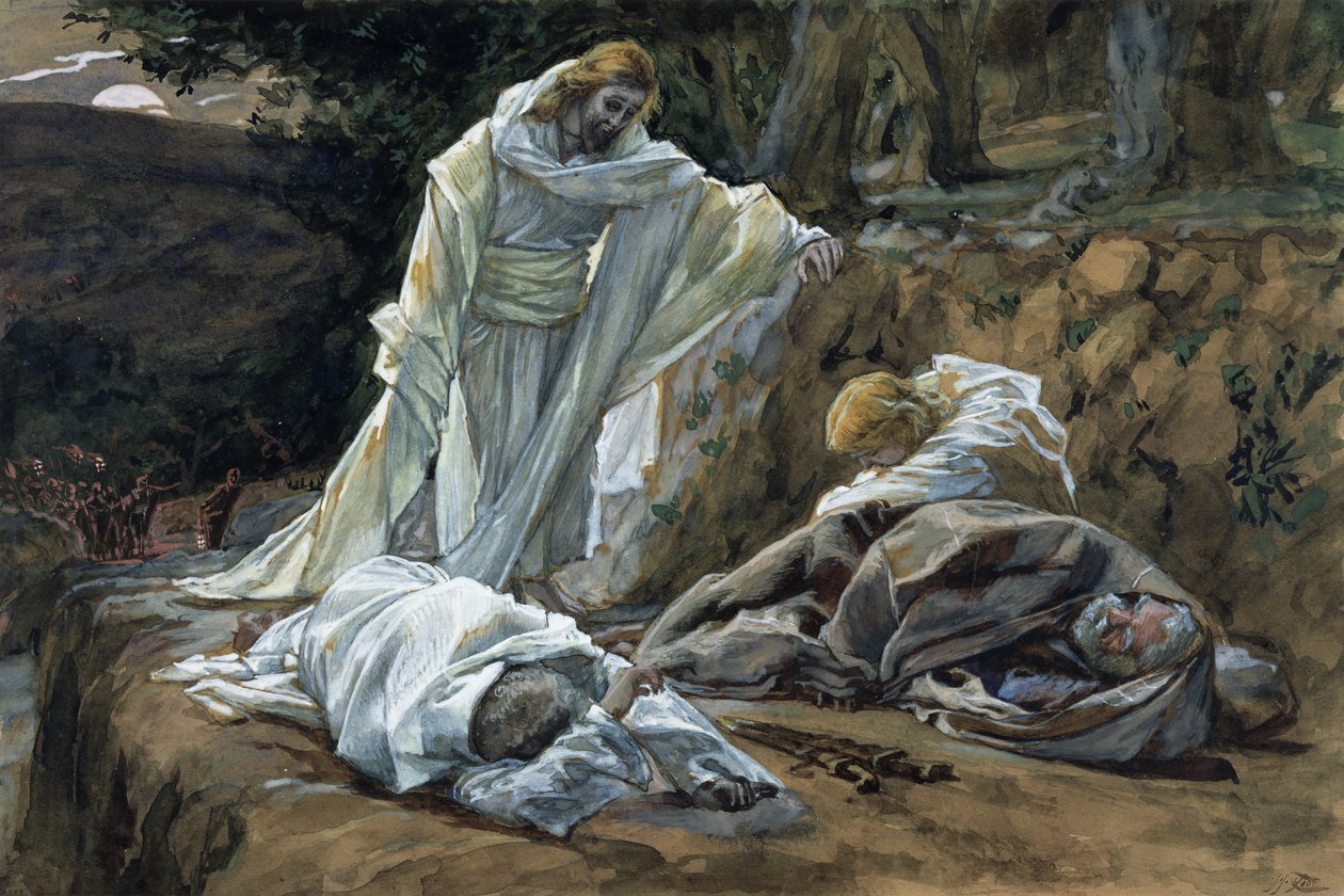Poderia você não ver comigo uma hora , ilustração para a vida de Cristo, c.1886-94 (wc & guache no cartão) de James Jacques Joseph Tissot