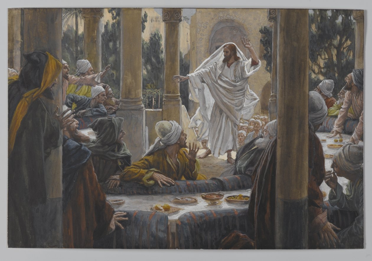 Maldições contra os fariseus, ilustração da Vida de Nosso Senhor Jesus Cristo, 1886-96 (wc sobre grafite sobre papel) de James Jacques Joseph Tissot