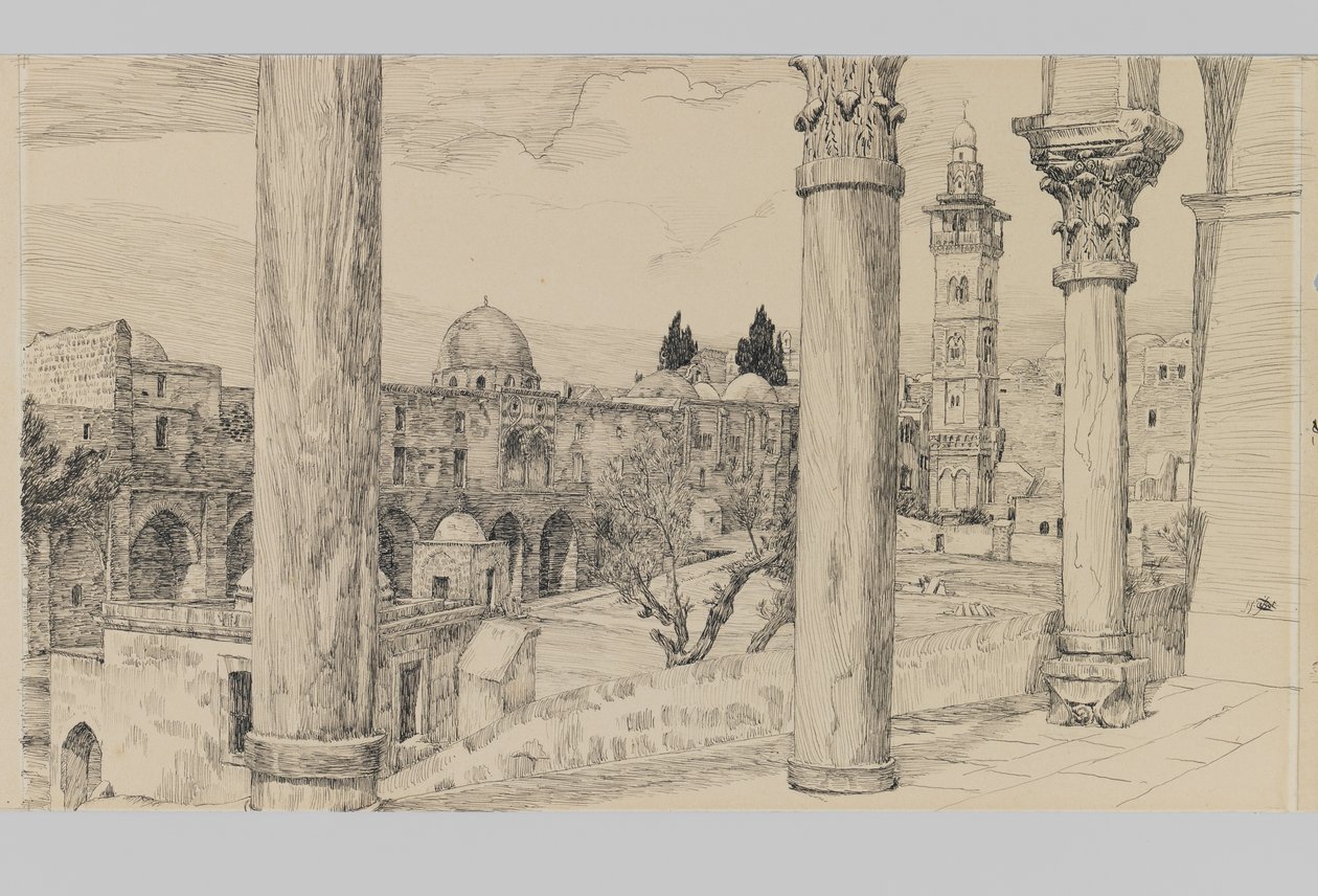Esplanada do Haram, ilustração da vida de nosso Senhor Jesus Cristo (tinta e grafite no cartão) de James Jacques Joseph Tissot