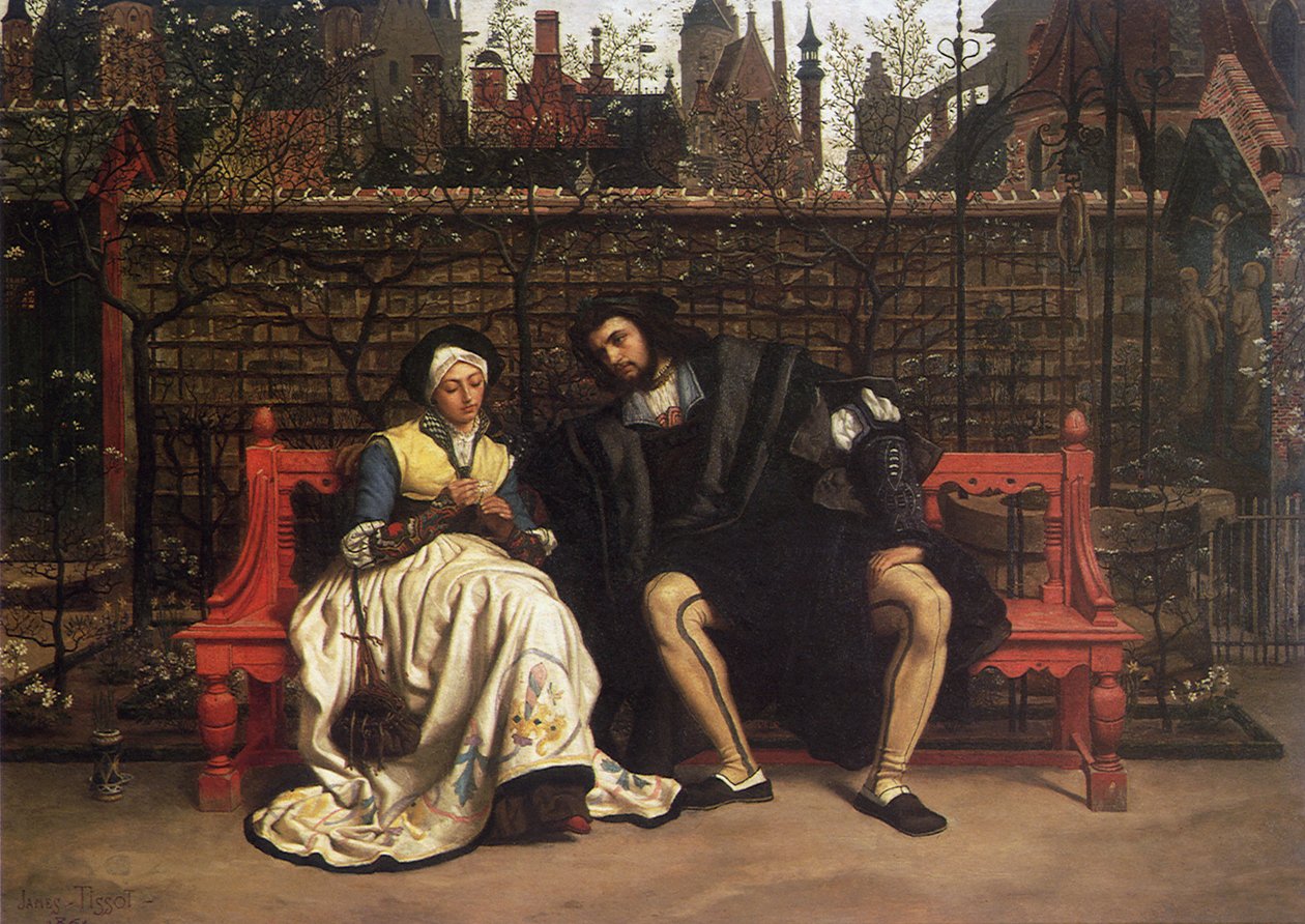 Faust e Marguerite no jardim, 1861 de James Jacques Joseph Tissot