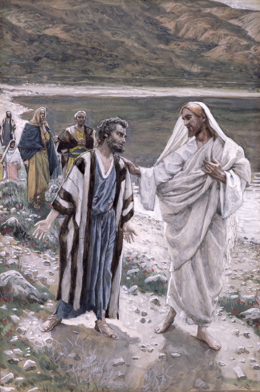 Alimente meus cordeiros, ilustração para a vida de Cristo, c.1884-96 (wc e guache no cartão) de James Jacques Joseph Tissot