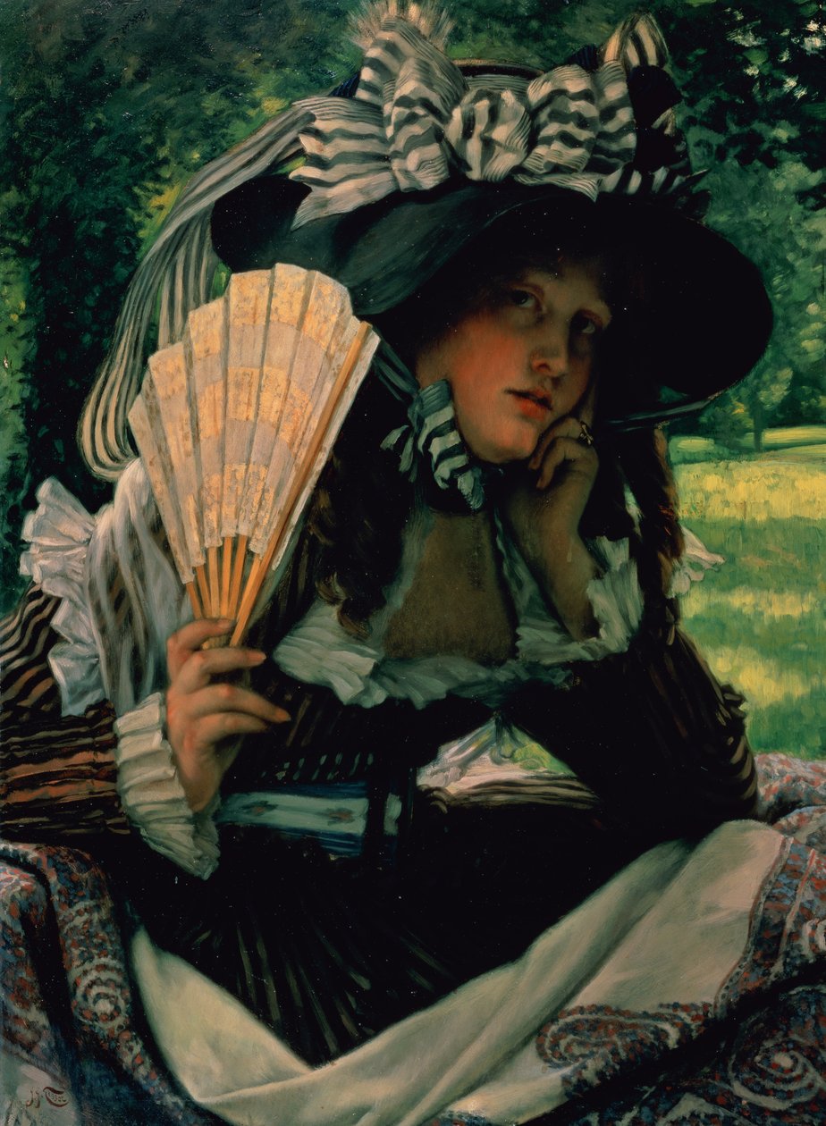 Menina com um ventilador, c.1870-71 de James Jacques Joseph Tissot