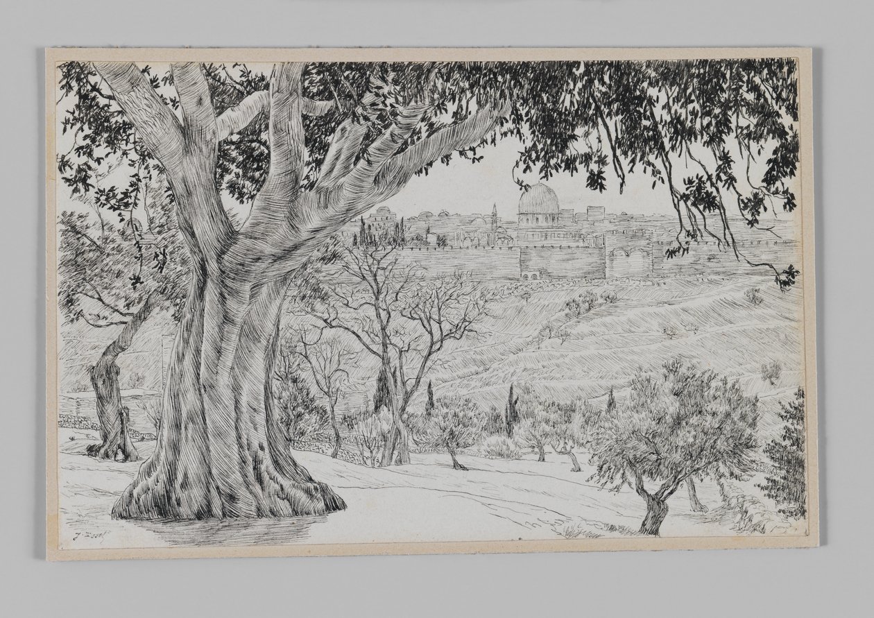 A meio caminho do Monte das Oliveiras, ilustração da vida de nosso Senhor Jesus Cristo de James Jacques Joseph Tissot