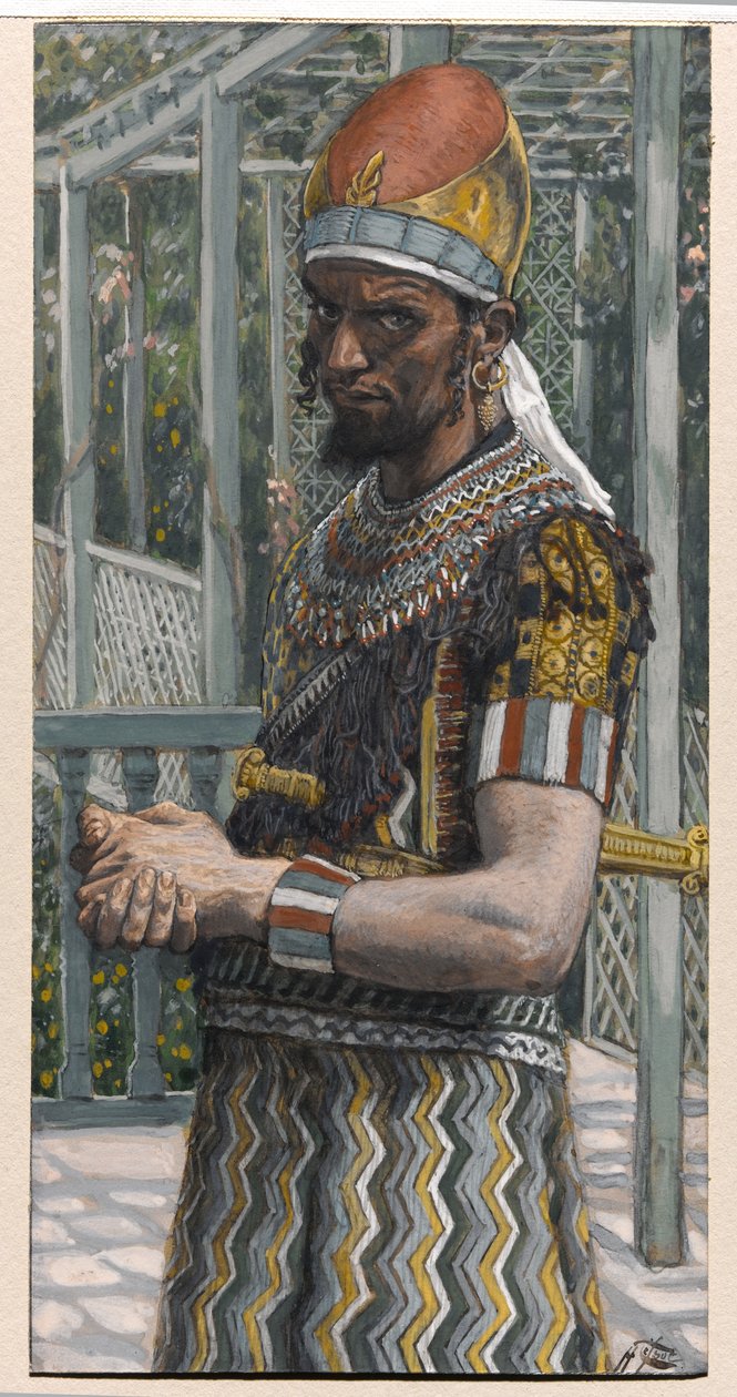 Herodes (21BC-39AD), ilustração para "A Vida de Cristo", c.1886-94 (aguarela e guache em cartão) de James Jacques Joseph Tissot