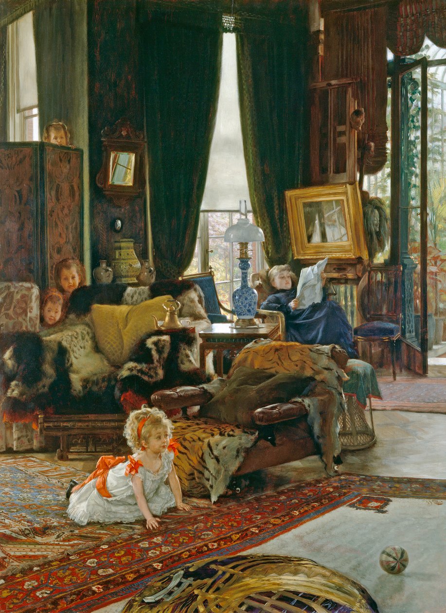 Hide and Seek, c.1887 (óleo sobre madeira) de James Jacques Joseph Tissot